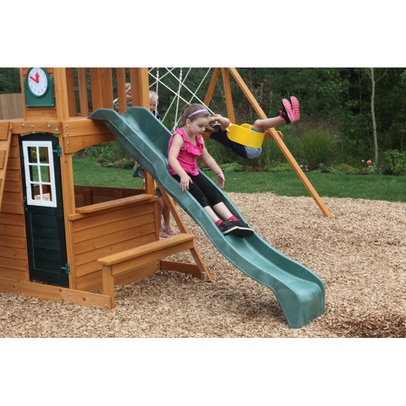 Kidkraft Cranbrook Wooden Outdoor Backyard Swing Set / Playset With